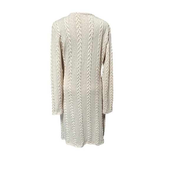 Plaid Patchwork Plaid Knit Dress Sweater Women XL Knee Length Long Sleeves Belt - Picture 4 of 7